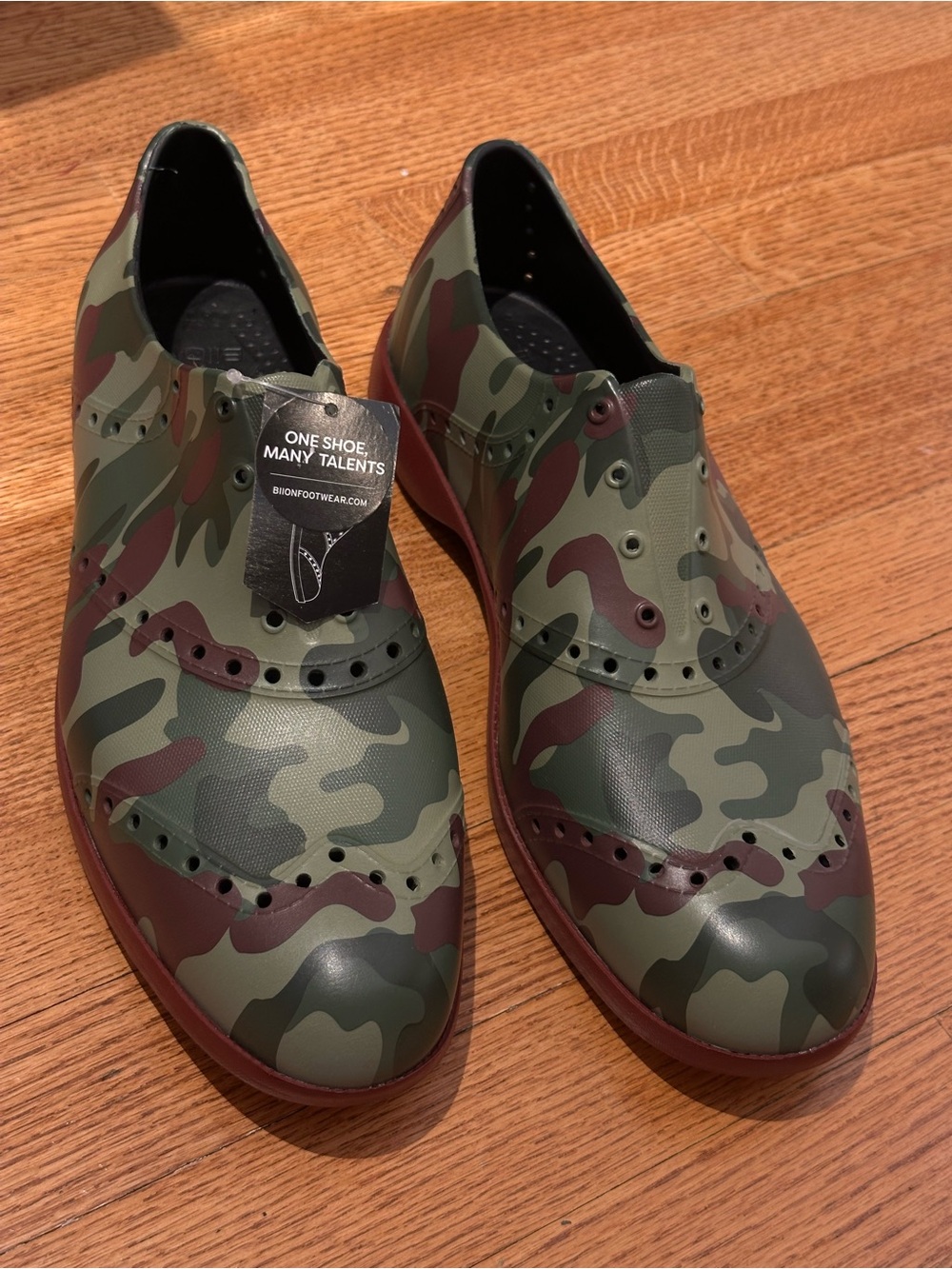 BiiON Camo Oxford Wingtip Rubber Golf Shoes Men’s Size 13 New